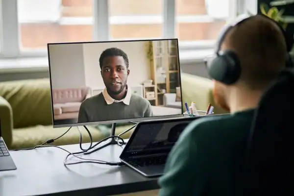Man attending online mediation Ringwood MIAMS session